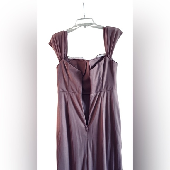 Azazie Strapless Dress in old rose Elegant mauve gown with ruched detailing - Picture 4 of 12